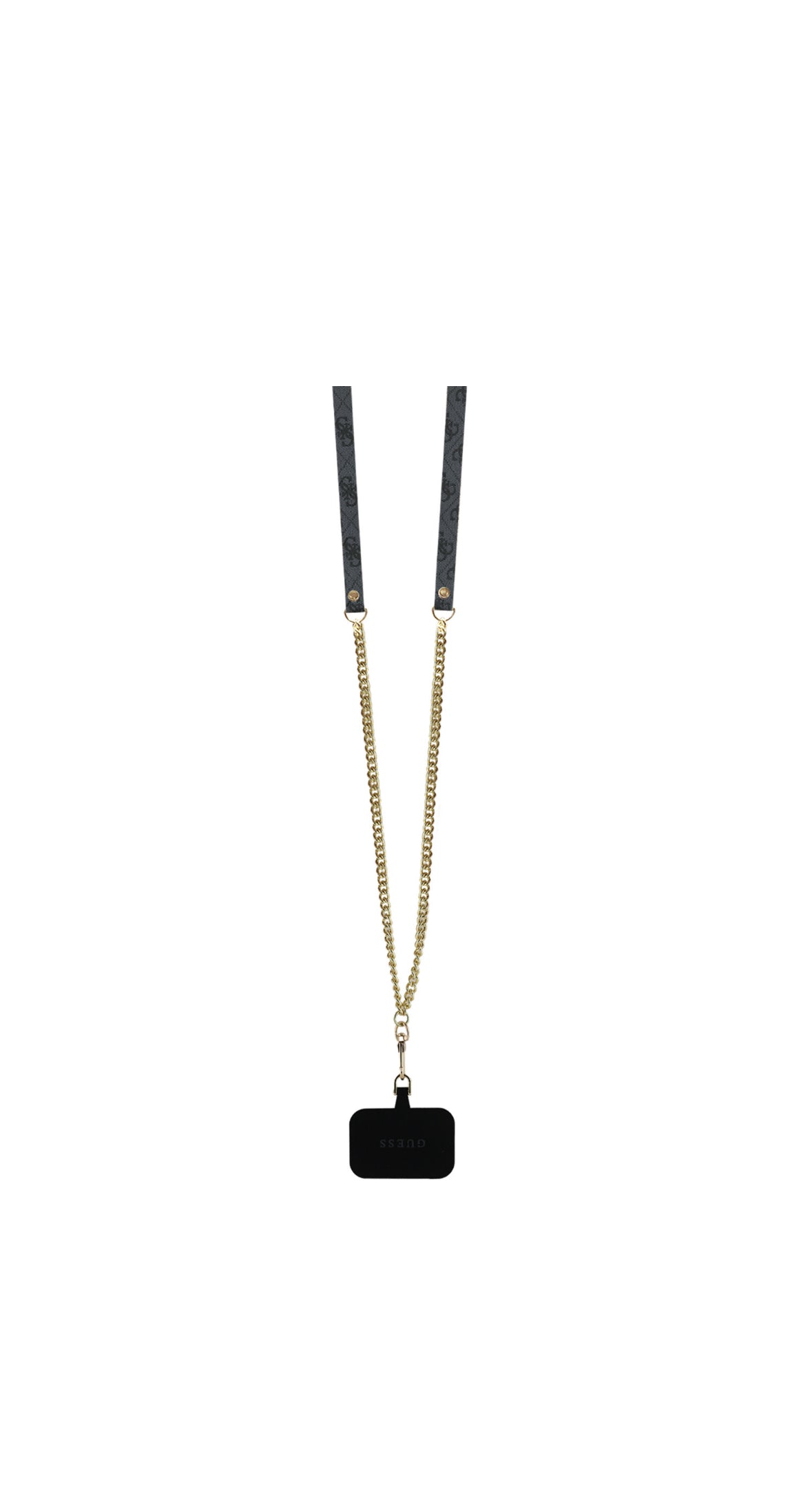iPhone 16 Pro - Leather Metal logo crossbody - Black