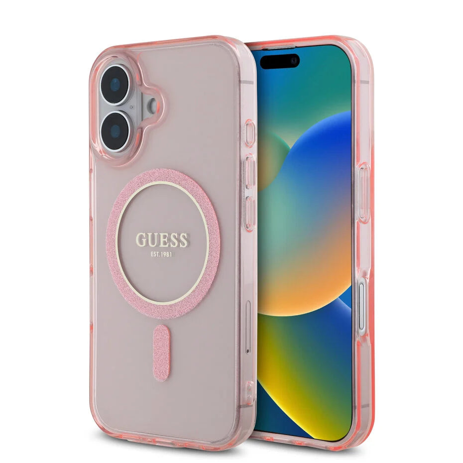 iPhone 16 Backcover Hülle - Magsafe IML Glitter - Pink