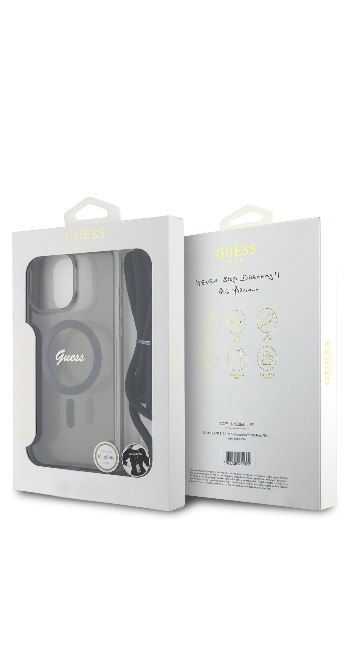 iPhone 16 Pro - black hard case - Crossbody Cord - MagSafe - Black
