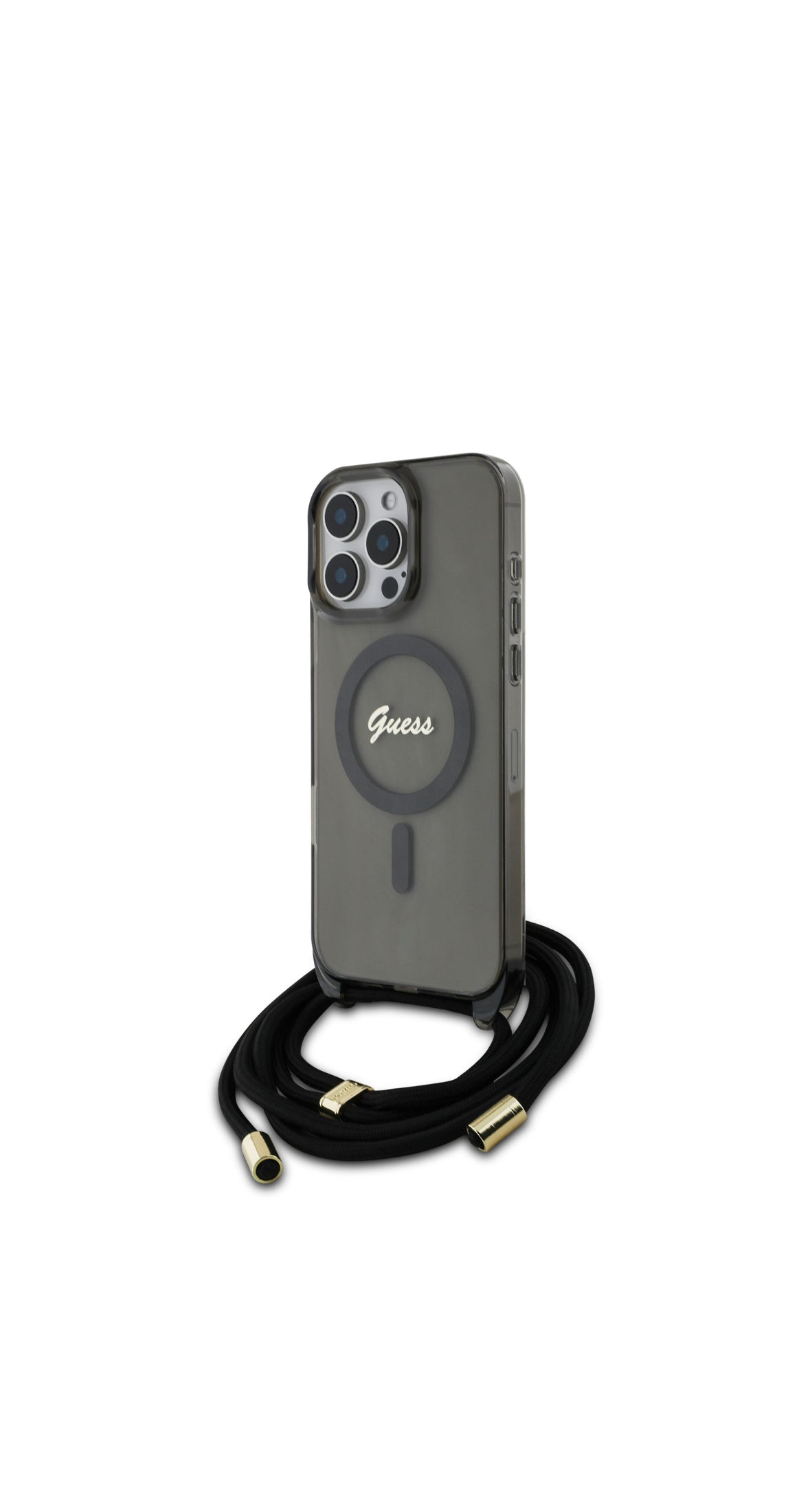 iPhone 16 Pro - black hard case - Crossbody Cord - MagSafe - Black