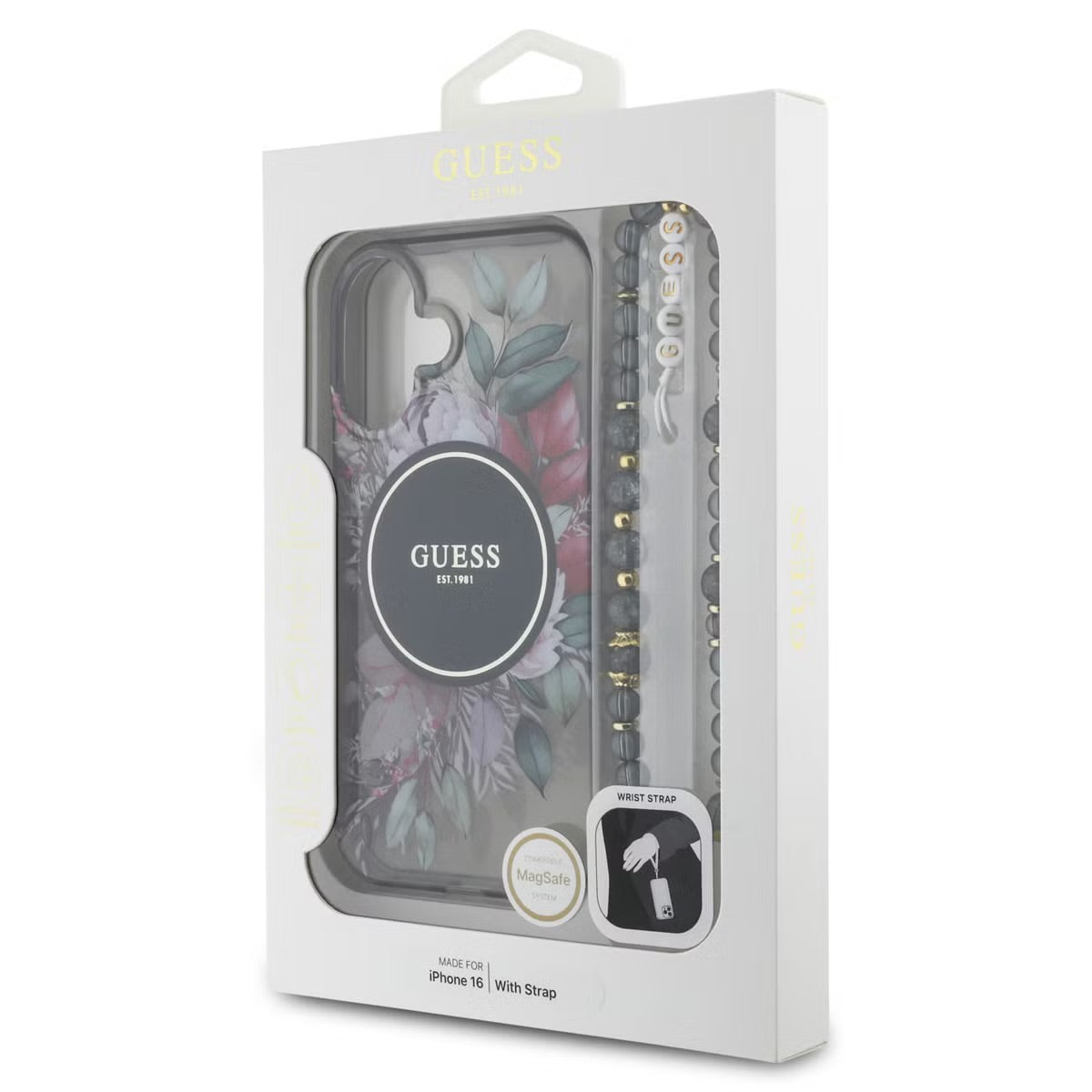 iPhone 16 (mit Band) – Blumen