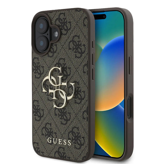 iPhone 16 Back cover case - 4G - Big Metal Logo - Brown