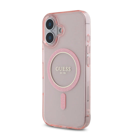 iPhone 16 Back cover case - Magsafe IML Glitter - Pink
