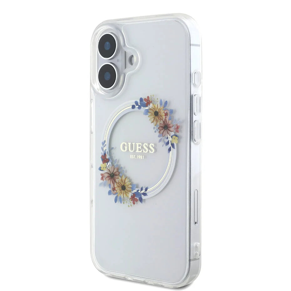 iPhone 16 Backcover Hülle - Magsafe IML Flowers - Transparent