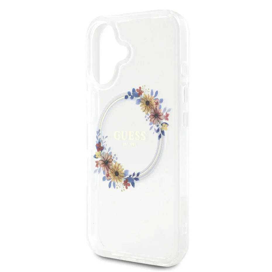 iPhone 16 Backcover Hülle - Magsafe IML Flowers - Transparent
