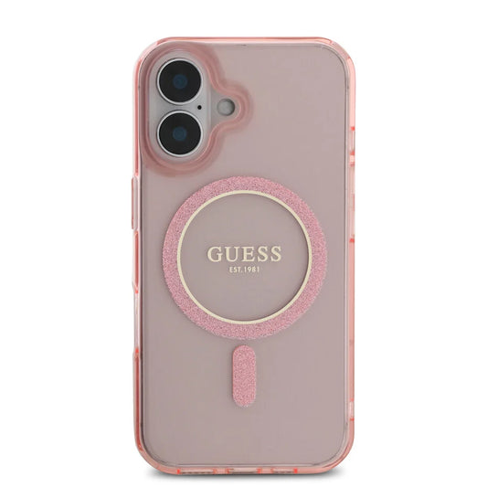 iPhone 16 Back cover case - Magsafe IML Glitter - Pink